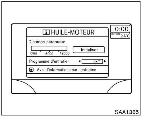 NISSAN MURANO 2006 - COMMENT UTILISER LE BOUTON «MAINT» (Entretien) - 1