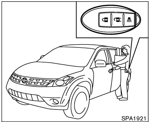 NISSAN MURANO 2006 - PRÉCAUTIONS À PRENDRE POUR LE VERROUILLAGE ET DÉVERROUILLAGE - 1