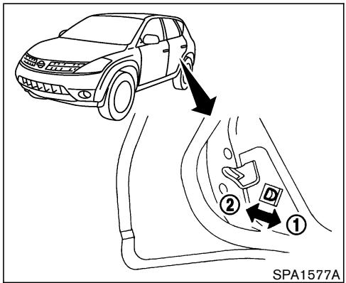 NISSAN MURANO 2007 - VERROUILLAGE AVEC LE LOQUET INTÉRIEUR - 2