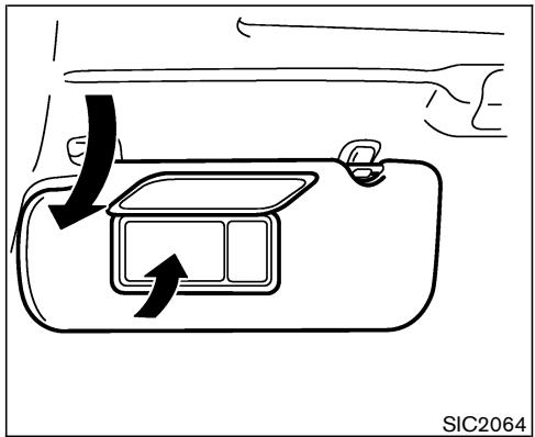 NISSAN MURANO 2007 - ÉCLAIRAGE DU MIROIR DE COURTOISIE (si le véhicule en est équipé) - 1