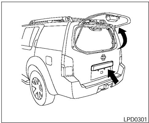 NISSAN PATHFINDER 2005 - DÉVERROUILLAGE DE LA PORTIÈRE ARRIÈRE - 1