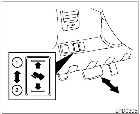 NISSAN PATHFINDER 2005 - RÉGLAGE DE LA POSITION DU PÉDALIER (selon l'équipement du véhicule) - 1