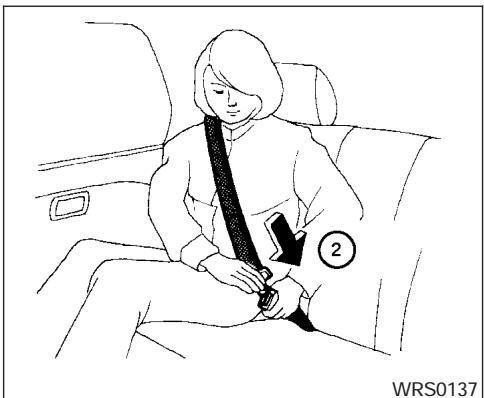 NISSAN PATHFINDER 2006 - Siège avant à réglage manuel illustré Bouclage des ceintures de sécurité - 1