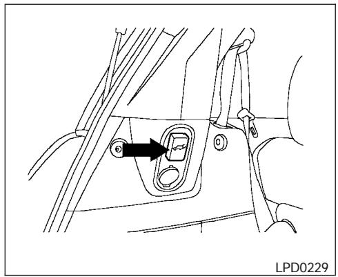 NISSAN QUEST 2004 - UTILISATION DE L'INTERRUPTEUR PRINCIPAL ON/OFF (marche/arrêt) DU HAYON - 1