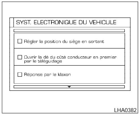 NISSAN QUEST 2004 - Réglage de l'affichage en mode audio ou de chauffage et climatisation : - 1