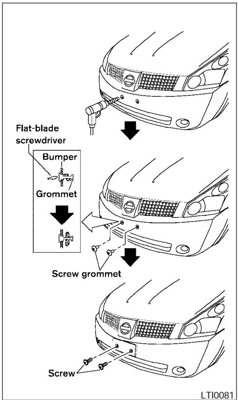 NISSAN QUEST 2004 - INSTALLATION DE LA PLAQUE D'IMMATICULATION AVANT - 3