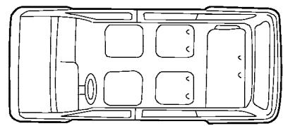 NISSAN QUEST 2004 - Étiquette de point d'ancrage du système LATCH (deuxieme rangée illustré) - 1