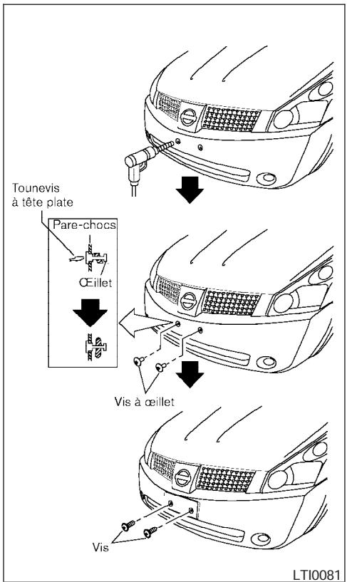 NISSAN QUEST 2005 - INSTALLATION DE LA PLAQUE D'IMMATICULATION AVANT - 3