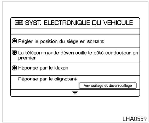 NISSAN QUEST 2007 - Réglages de l'écran inférieur : - 2