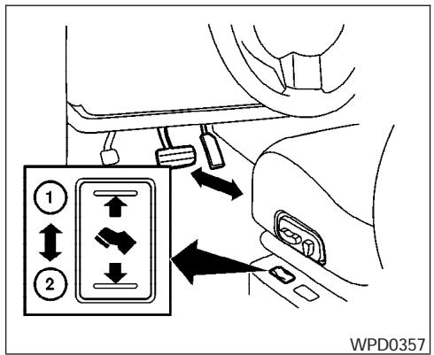 NISSAN QUEST 2007 - RéGLAGE DE LA POSITION DU PEDALIER (selon l'équipement du vehicule) - 1