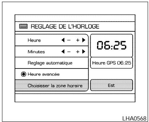 NISSAN QUEST 2007 - Réglage de l'heure dans le système de répération par satellites : - 1