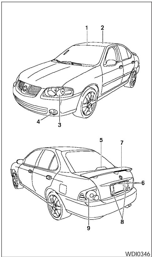 NISSAN SENTRA 2004 - ÉCLAIRAGE EXTERIEUR ET INTÉRIEUR - 1