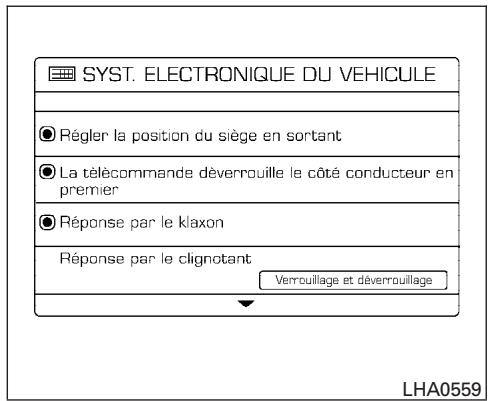 NISSAN TITAN 2007 - Réglages de l'écran inférieur : - 2