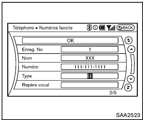 NISSAN 370Z 2012 - Éditer le Répertoir téléphonique - 1