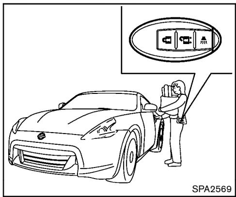 NISSAN 370Z 2012 - PRECAUTIONS À PRENDRE POUR LE VERROUILAGE/DEVERROUILAGE DE PORTIQUE - 1