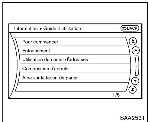 NISSAN 370Z 2012 - Affichage du guide d'utilisation - 1
