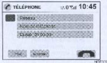 NISSAN CONNECT - Effectuer un appel depuis le repertoire : - 1