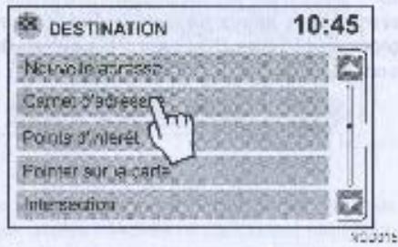 NISSAN CONNECT - REGLAGE D'UNDESTINATION AU MOYEN DU CARNET D'ADRESSES - 1
