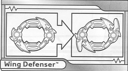HASBRO BEYBLADE V FORCE WING DEFENSER 31 82679 - FUNCTIONS: - 1