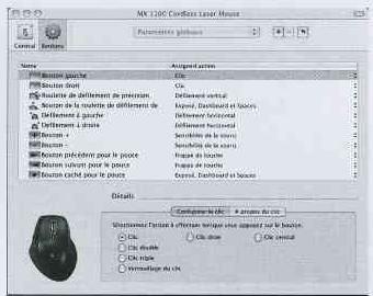 LOGITECH MX 1100 - Démarrage de logitech control center (macintosh®) - 1