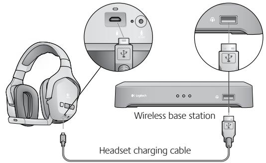 LOGITECH F540 - Charging the headset - 1