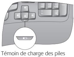 LOGITECH MK550 - Comment vérifier le niveau de charge des piles de la souris? - 1