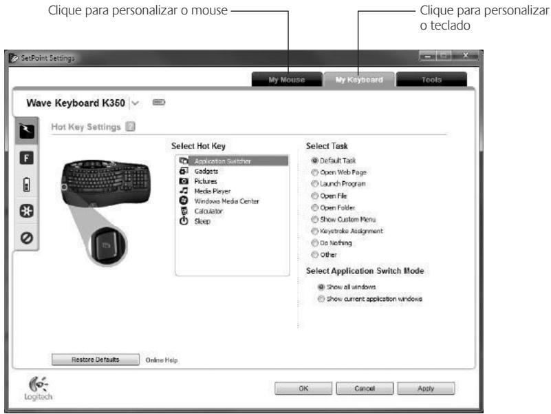 LOGITECH MK550 - Personalizar o teclado e o mouse - 1