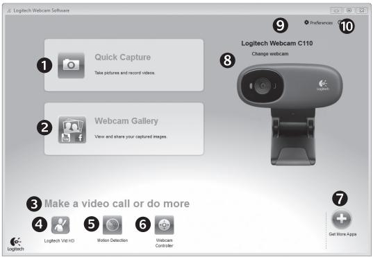 LOGITECH C110 - Navigating the Logitech Webcam Software - 1