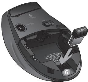 LOGITECH DESKTOP MK120, WIRELESS DESKTOP MK270, WIRELESS DESKTOP MK330, WIRELESS DESKTOP MK710 - Estado de armazenamento do receptor dentro do mouse - 3