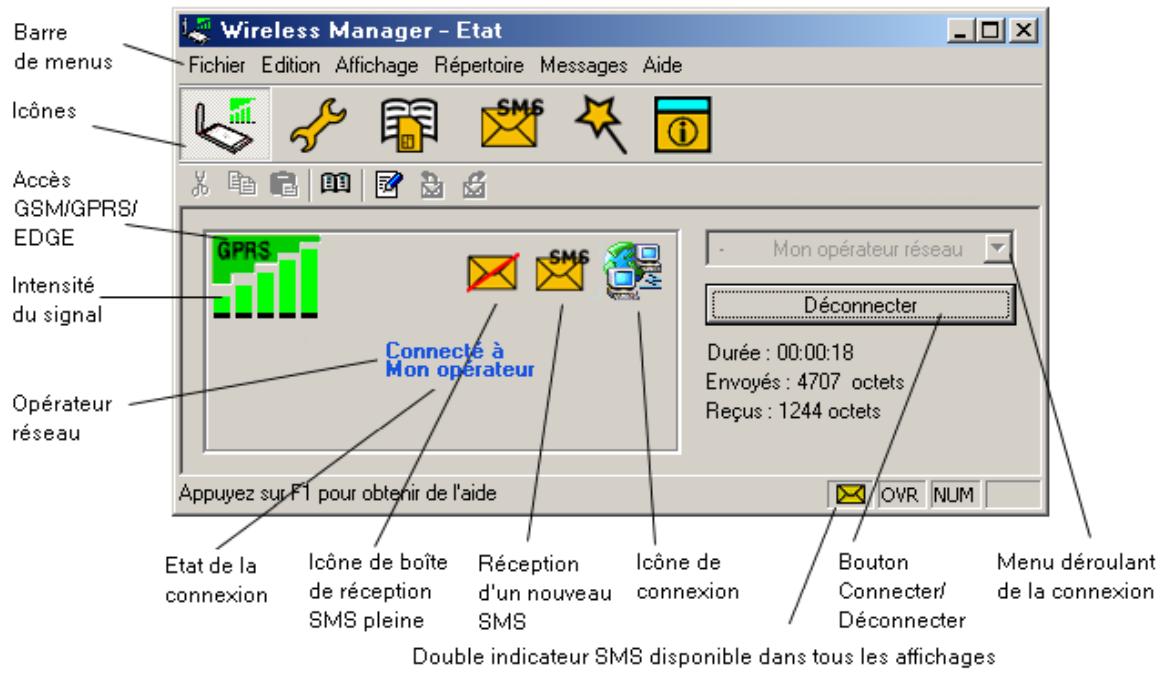 SONY ERICSSON GC85 - Écran état de wireless manager - 1