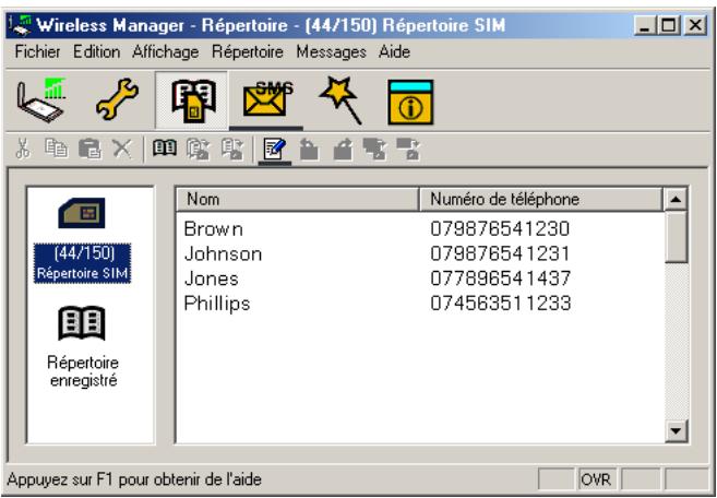 SONY ERICSSON GC85 EDGE-GPRS PC CARD - Écran répertoire - 1