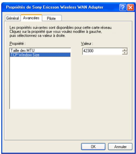 SONY ERICSSON GC85 EDGE-GPRS PC CARD - Optimisation du protocole tcp/ip - 2