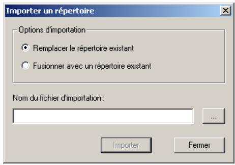 SONY ERICSSON GC85 EDGE-GPRS PC CARD - Pour importer une entrée ou un répertoire : - 1