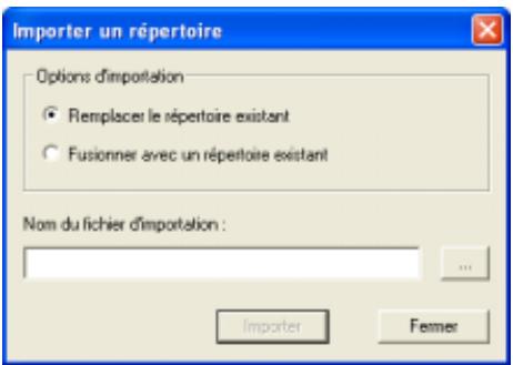 SONY ERICSSON GC89 EDGE-WIRELESS LAN PC CARD - Pour importer un répertoire ou une entrée de répertoire - 1