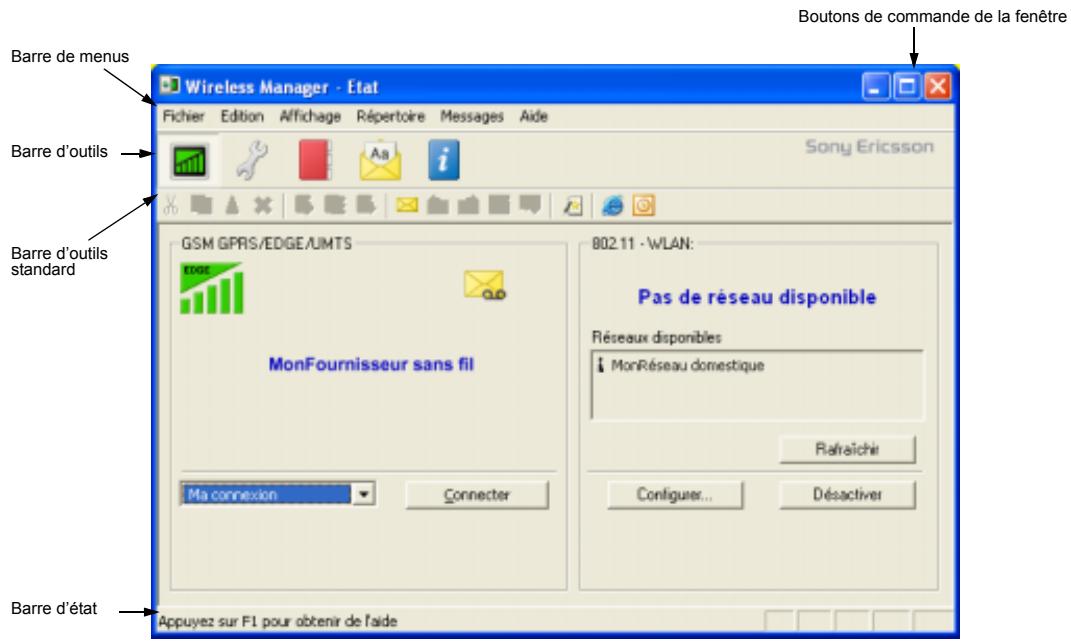 SONY ERICSSON GC89 EDGE-WIRELESS LAN PC CARD - Navigation dans le gestionnaire sans fil - 1