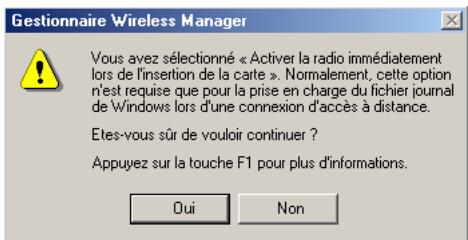 SONY ERICSSON GPRS-WIRELESS LAN PC CARD GC79 - Onglet mise sous/hors tension de la radio - 1