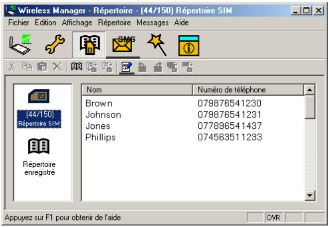 SONY ERICSSON GPRS-WIRELESS LAN PC CARD GC79 - Écran répertoire - 1
