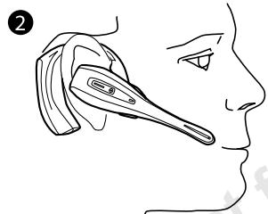 SONY ERICSSON HBH-30 - Putting on the headset - 2