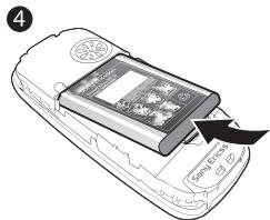 SONY ERICSSON J220I - Pour insérer la carte SIM et la batterie - 4