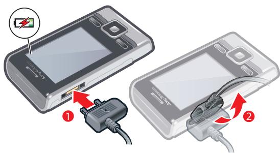 SONY ERICSSON T715 - Chargement de la batterie - 1