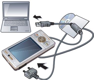 SONY ERICSSON W715 - Utilisation du câble USB - 1