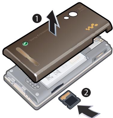 SONY ERICSSON W715 - Pour insérer une carte mémoire - 1