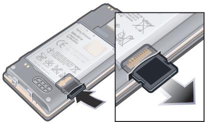 SONY ERICSSON W715 - Pour retirer une carte mémoire - 1