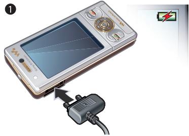 SONY ERICSSON W715 - Pour charger la batterie - 1