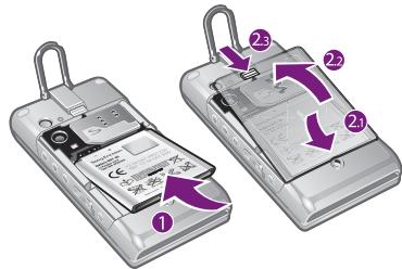 SONY ERICSSON W995 - Pour insérer la batterie - 1