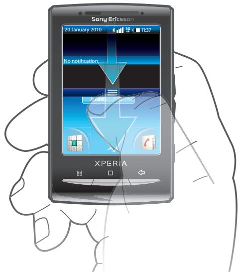 SONY ERICSSON XPERIA X10 MINI - Pour ouvrir le volet de notification - 1