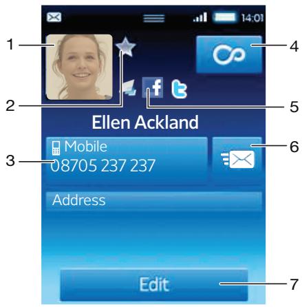 SONY ERICSSON XPERIA X10 MINI PRO - Écran des informations du contact - 1