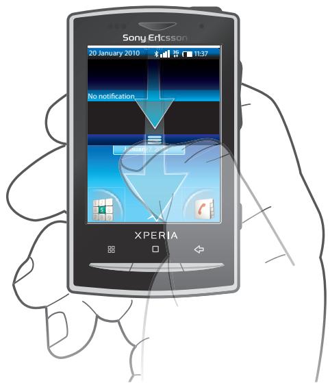 SONY ERICSSON XPERIA X10 MINI PRO - Pour ouvrir le volet de notification - 1