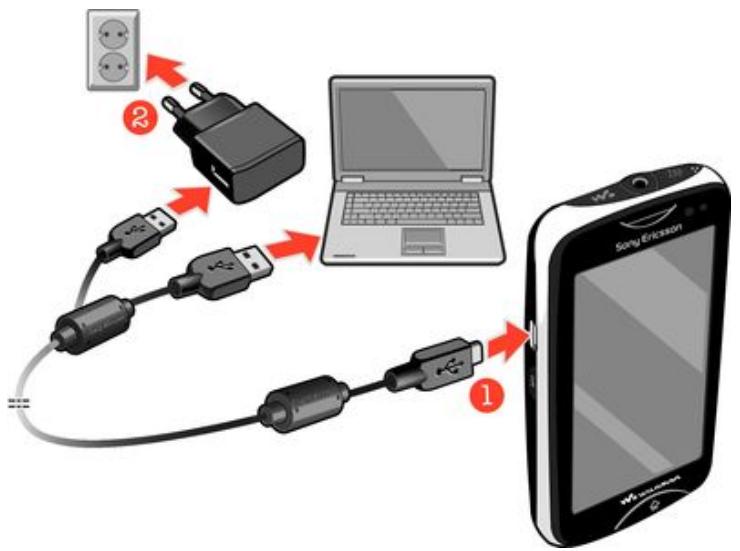 SONY ERICSSON MIX WALKMAN - Chargement de la batterie - 2