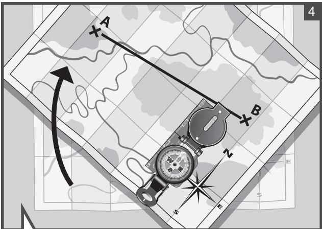 GEONAUTE BOUSSOLE C400 - Détérminer une direction angulaire (Azimuth) sur une carte - 4